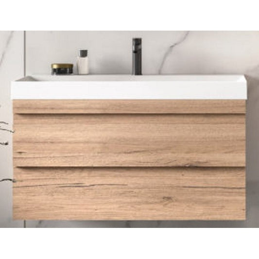 Set mobilier baie (masca cu 2 sertare si lavoar) Kolpa San Naomi 80x45xH44 cm, bej (natural wood)