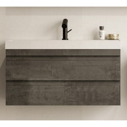 Set mobilier baie (masca cu 2 sertare si lavoar) Kolpa San Naomi 80x45xH44 cm, gri (dark concrete)