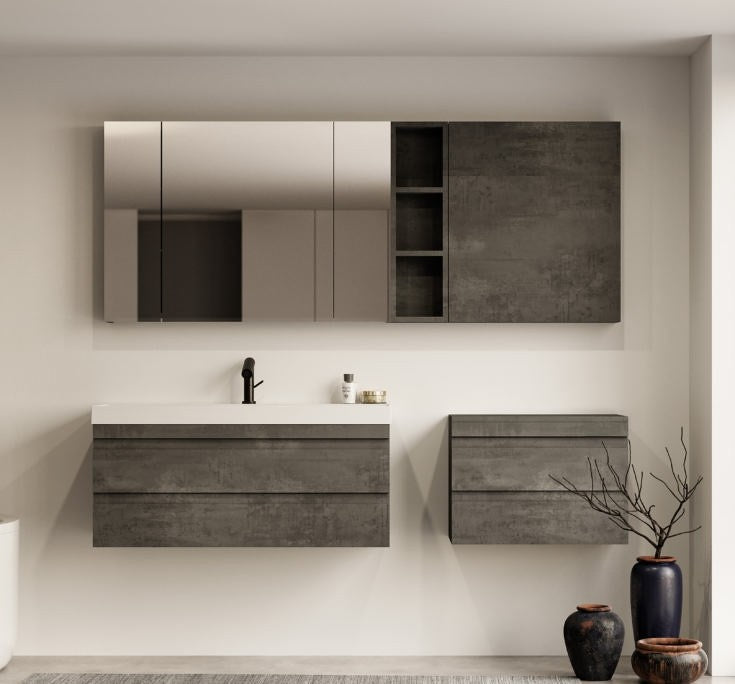 Dulap baie suspendat 40x33xH45 cm Kolpa San Naomi, gri (dark concrete)
