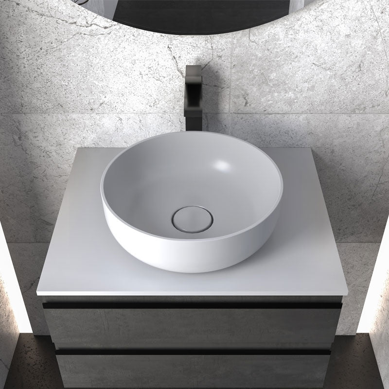 Kolpasan Alexis Masca lavoar baie cu blat si 2 sertare 60x50 cm, antracit (dark concrete)