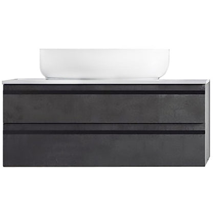 Kolpasan Alexis Masca lavoar baie cu blat si 2 sertare 80x50 cm, antracit (dark concrete)
