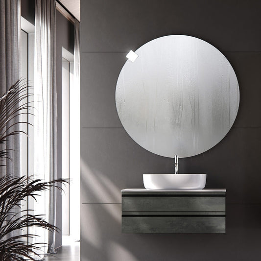 Kolpasan Alexis Masca lavoar baie cu blat si 2 sertare 80x50 cm, antracit (dark concrete)