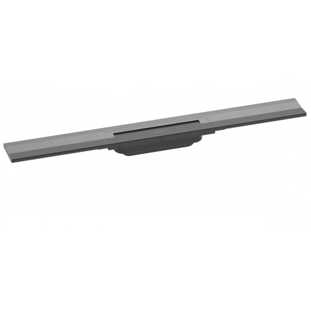 Grila ornament rigola dus Hansgrohe RainDrain Flex 80 cm, montaj la perete, negru cromat (brushed black chrome)