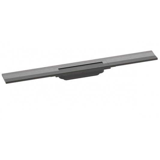 Grila ornament rigola dus Hansgrohe RainDrain Flex 80 cm, montaj la perete, negru cromat (brushed black chrome)