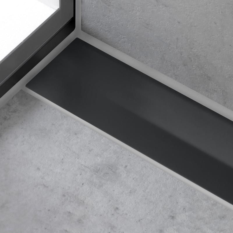 Grila ornament rigola dus Hansgrohe RainDrain Flex 80 cm, montaj la perete, negru mat
