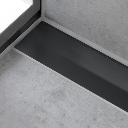 Grila ornament rigola dus Hansgrohe RainDrain Flex 80 cm, montaj la perete, negru mat