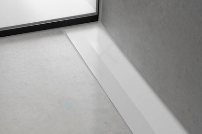 Grila ornament rigola dus Hansgrohe RainDrain Flex 80 cm, montaj la perete, alb mat