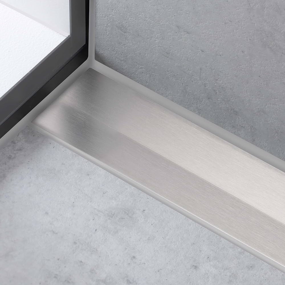 Grila ornament rigola dus Hansgrohe RainDrain Flex 80 cm, montaj la perete, nichel mat (brushed stainless steel)