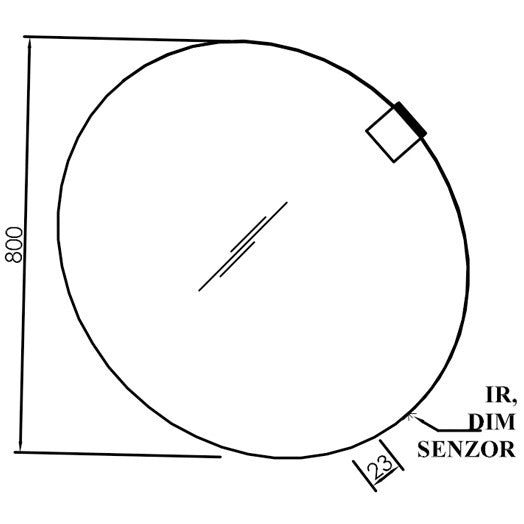 Kolpa San Oglinda cu iluminare LED si touch senzor, Ø80 cm