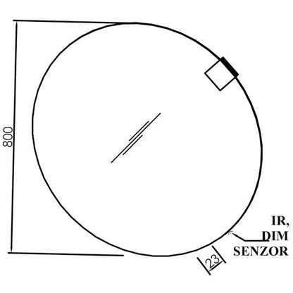 Kolpa San Oglinda cu iluminare LED si touch senzor, Ø80 cm