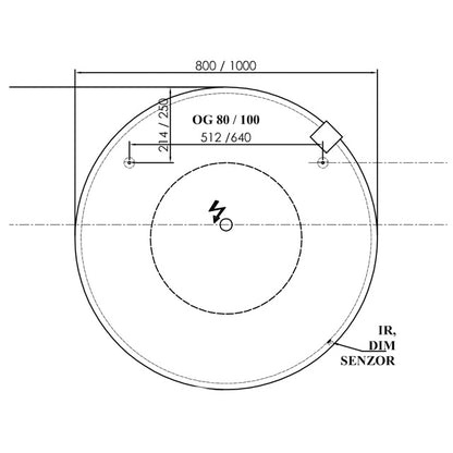Kolpa San Oglinda cu iluminare LED si touch senzor, Ø80 cm