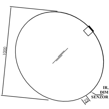 Kolpa San Oglinda cu iluminare LED si touch senzor, Ø100 cm