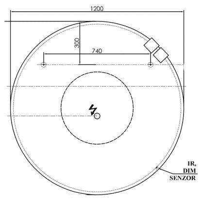 Kolpa San Oglinda cu iluminare LED si touch senzor, Ø120 cm