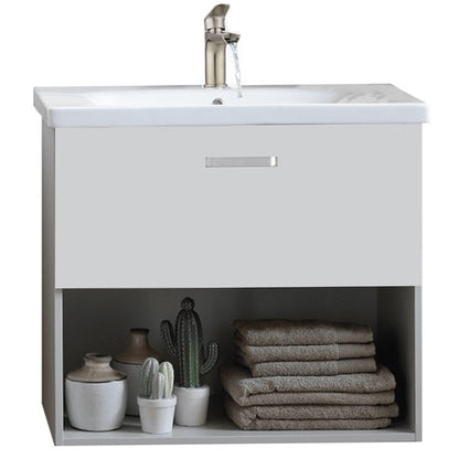 Set mobilier baie (masca cu 1 raft si lavoar) Kolpa San Evelin 80 cm, alb