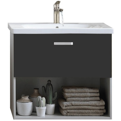 Set mobilier baie (masca cu 1 sertar si lavoar) Kolpa San Evelin 80x46xH64 cm, antracit
