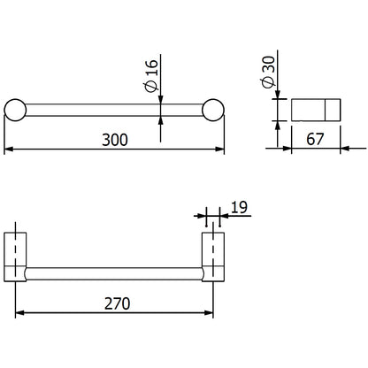 Kludi Vela R Suport prosop baie tip bara 30 cm, crom