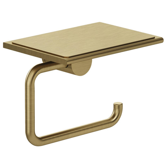 Kludi Vela R Suport hartie igienica cu aparatoare, auriu periat (brushed gold PVD)