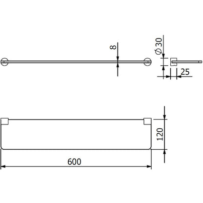 Kludi Vera R Polita din sticla 60 cm, alb mat