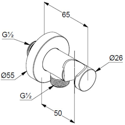 Kludi Cot racord cu suport dus, auriu periat (brushed gold)