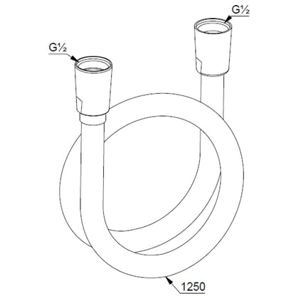 Furtun dus Kludi Suparaflex 125 cm, alb mat