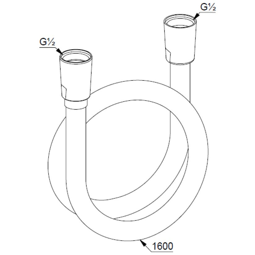 Furtun dus Kludi Suparaflex 160 cm, alb mat