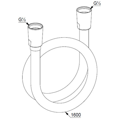Furtun dus Kludi Suparaflex 160 cm, alb mat