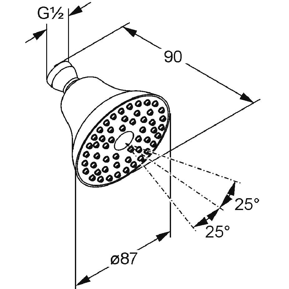 Palarie dus fix Kludi Freshline 100, Ø8 cm