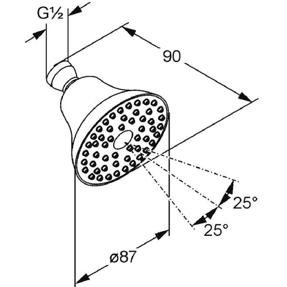 Palarie dus fix Kludi Freshline 100, Ø8 cm