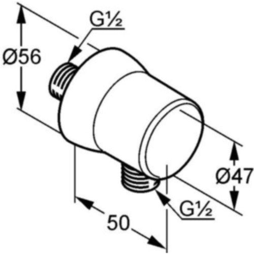 Kludi Cot de iesire dus cu protectie antireflux, negru