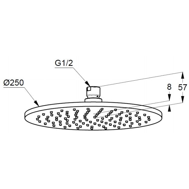 Palarie dus fix Kludi A-QA, Ø25 cm, alb/crom