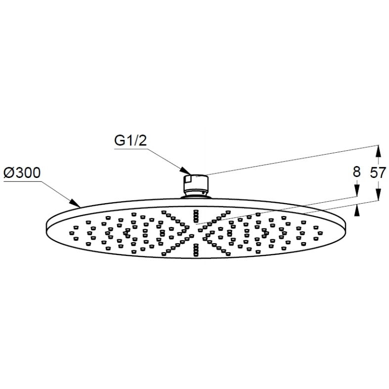 Palarie dus fix Kludi A-QA, Ø30 cm, alb/crom