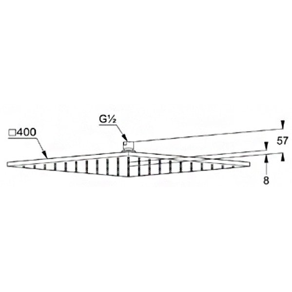 Palarie dus fix Kludi A-QA, 40x40 mm