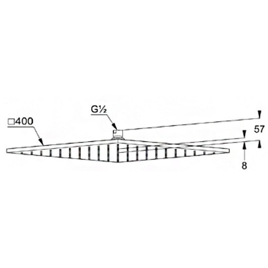 Palarie dus fix Kludi A-QA, 40x40 mm
