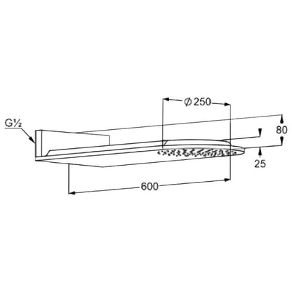 Palarie dus fix Kludi A-QA, Ø25x60 cm