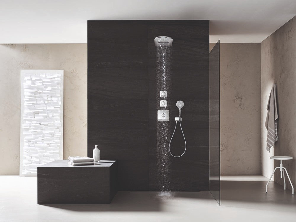 Palarie dus fix Kludi A-QA, Ø25 cm cu jet Cascade, crom