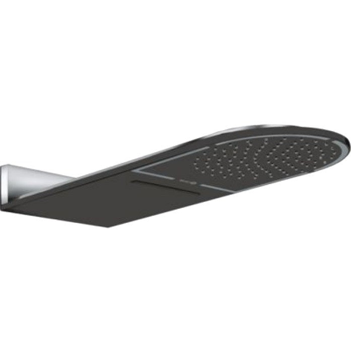 Palarie dus fix Kludi A-QA, Ø25x60 cm cu jet Cascade, negru mat