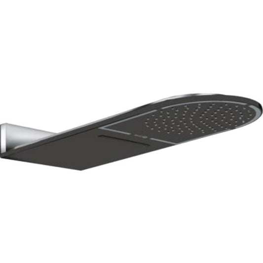 Palarie dus fix Kludi A-QA, Ø25x60 cm cu jet Cascade, negru mat