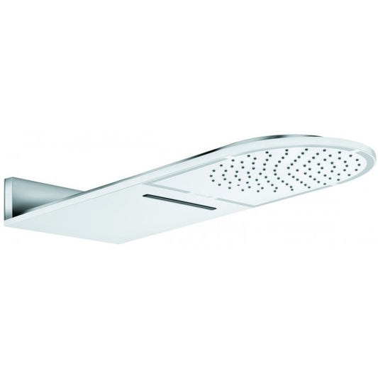 Palarie dus fix Kludi A-QA, Ø25 cm, 2 jeturi, alb/crom