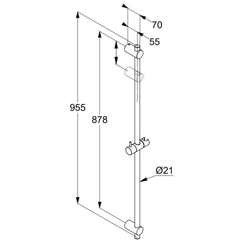 Kludi A-QA Bara de dus 96 cm