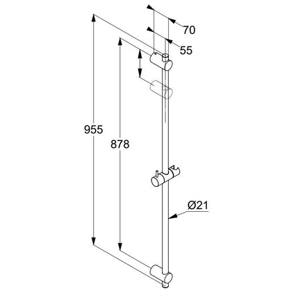 Kludi A-QA Bara de dus 96 cm