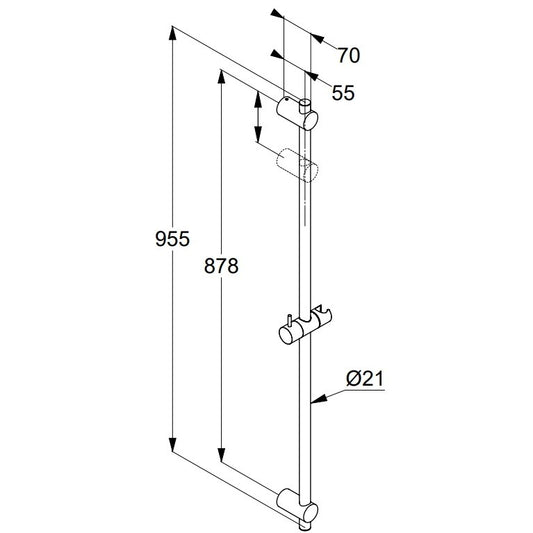 Kludi A-QA Bara de dus 96 cm