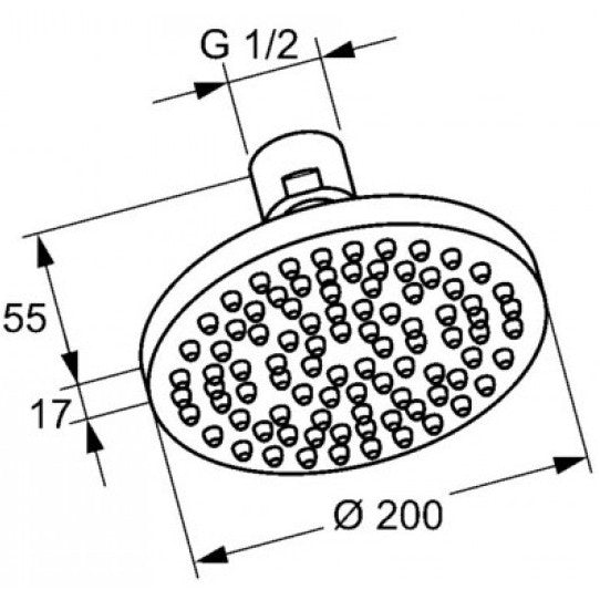 Palarie dus fix Kludi A-QA, Ø20 cm