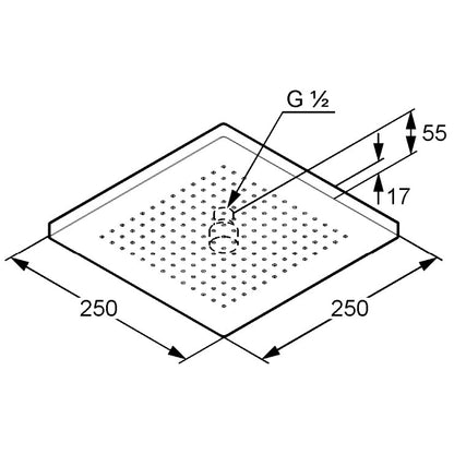 Palarie dus fix Kludi A-QA 25x25 cm