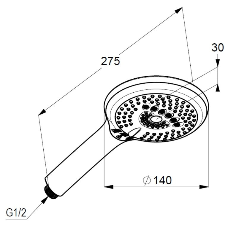 Para dus Kludi Freshline RL cu 3 jeturi, alb