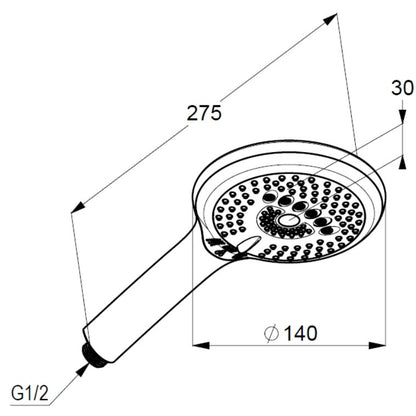 Para dus Kludi Freshline RL cu 3 jeturi, alb