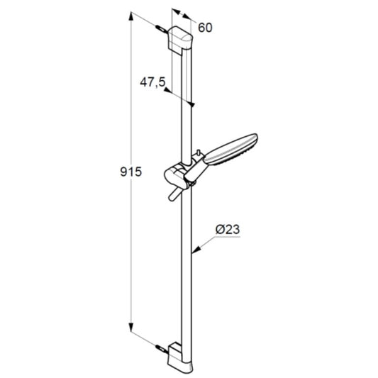 Kludi Freshline Set dus cu bara 90 cm, 3 jeturi