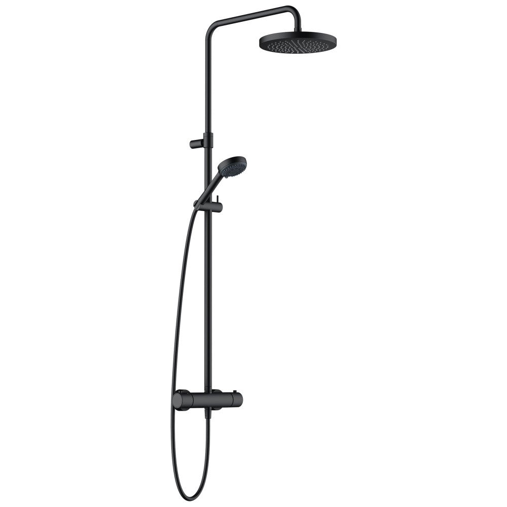 Coloana dus cu baterie si termostat Kludi Logo Dual, negru mat