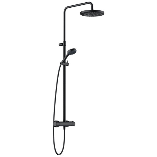 Coloana dus cu baterie si termostat Kludi Logo Dual, negru mat