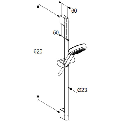 Kludi Dive 1S Set de dus cu bara 60 cm, crom