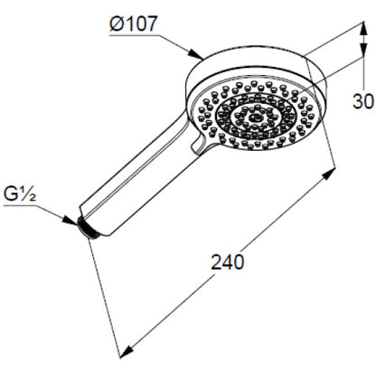 Para dus Kludi Dive cu 3 functii, Ø10 cm